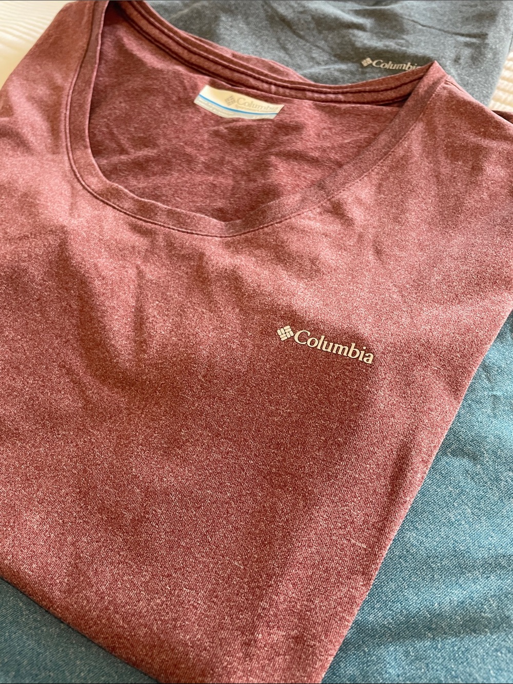 3 Pk Columbia Three-Pack Tee Set - Teal, Brick Red, Charcoal - Picture 5 of 7